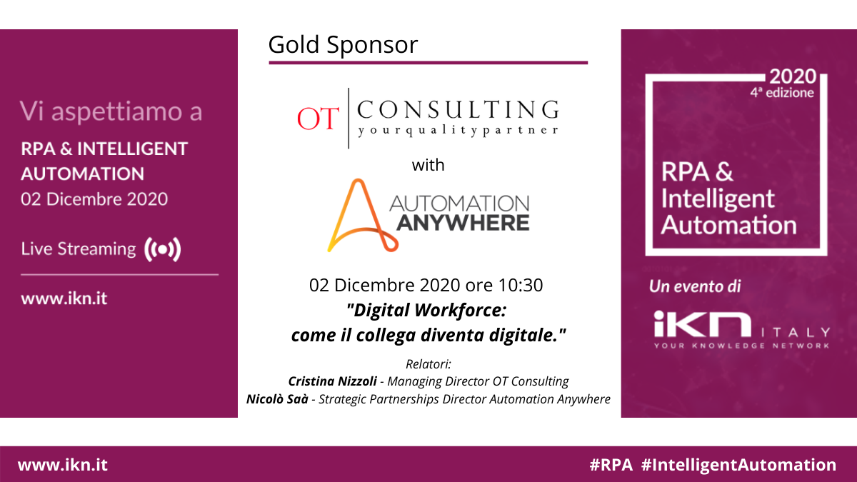 Quarta edizione dell'evento RPA & Intelligent Automation