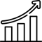 Icona di un grafico in crescita
