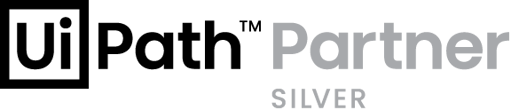 Logo Nero e Grigio di UiPath Partner silver 