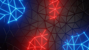 Sfondo astratto con geometrie blu e rosse