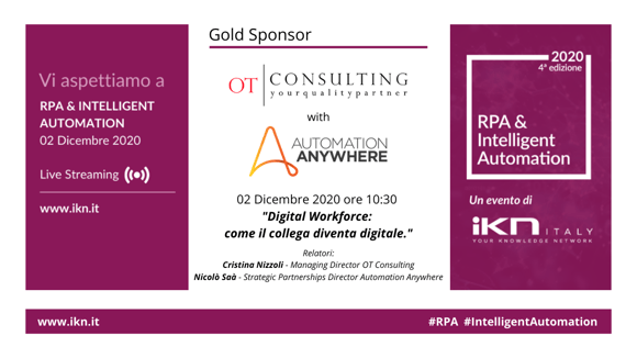 RPA & Intelligent Automation - 4ª edizione - 02 Dicembre 2020