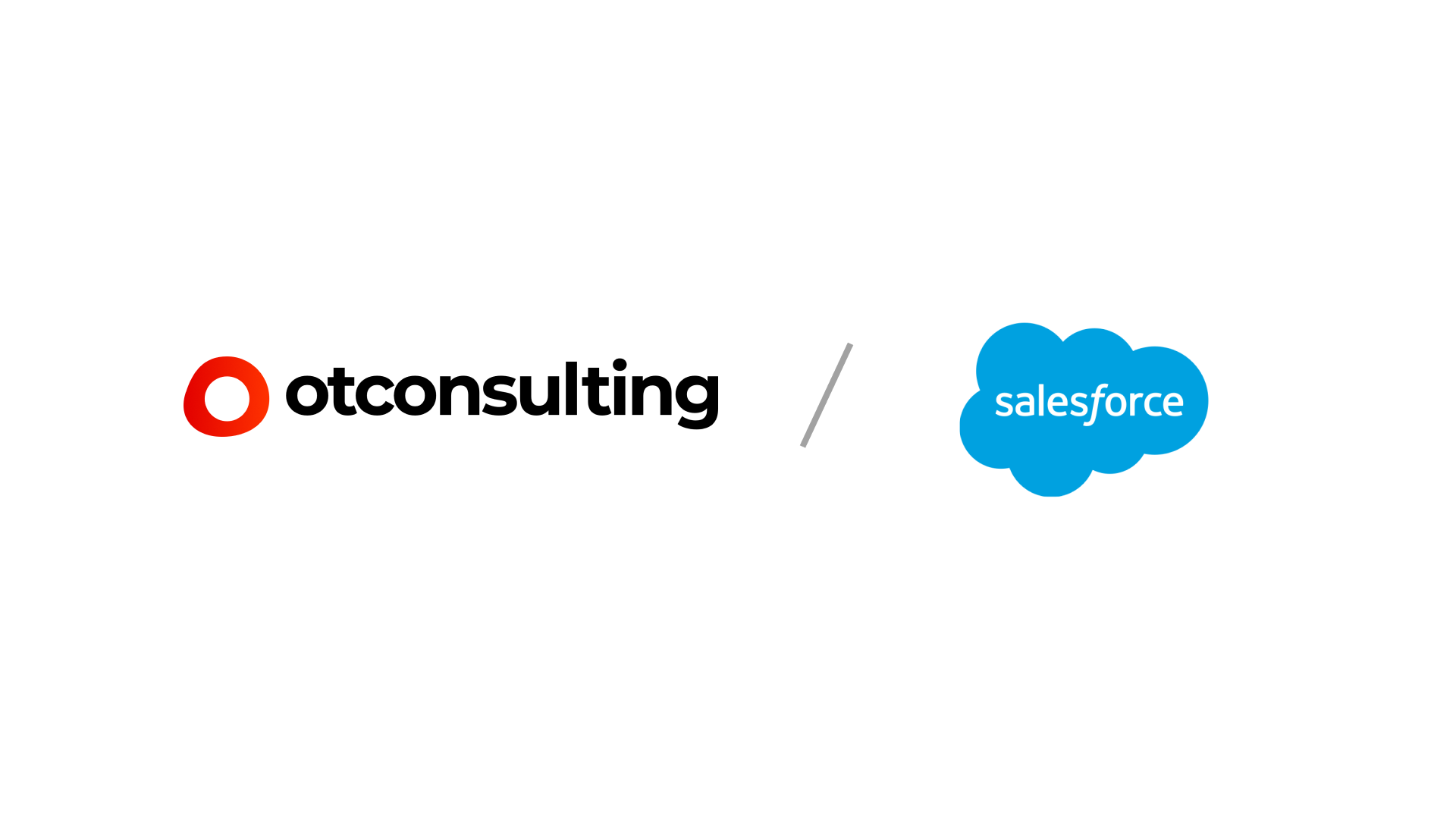 Loghi di OT Consulting e Salesforce affiancati e su fondo bianco