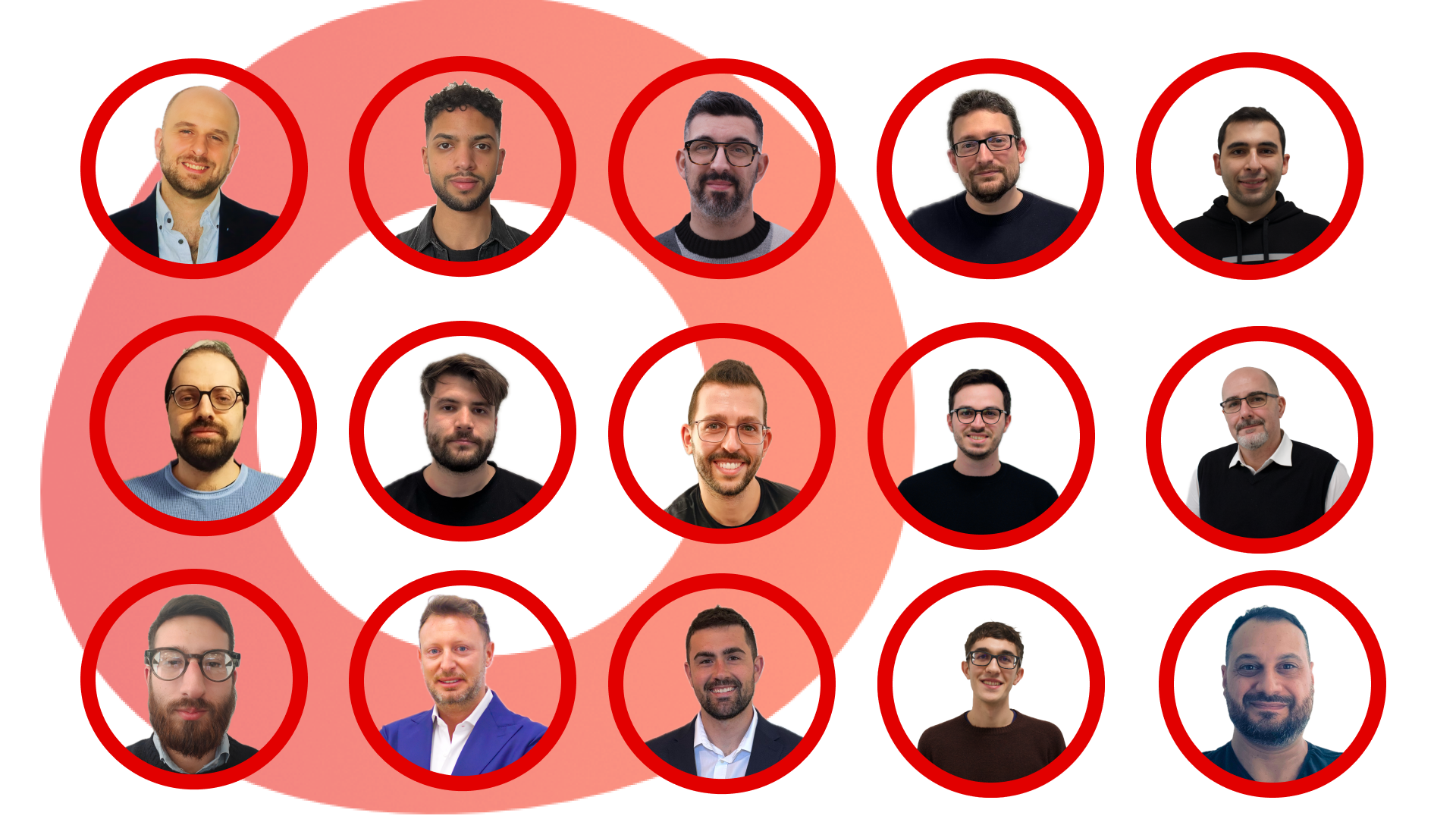 Grafica con foto di dipendenti e logo OT Consulting